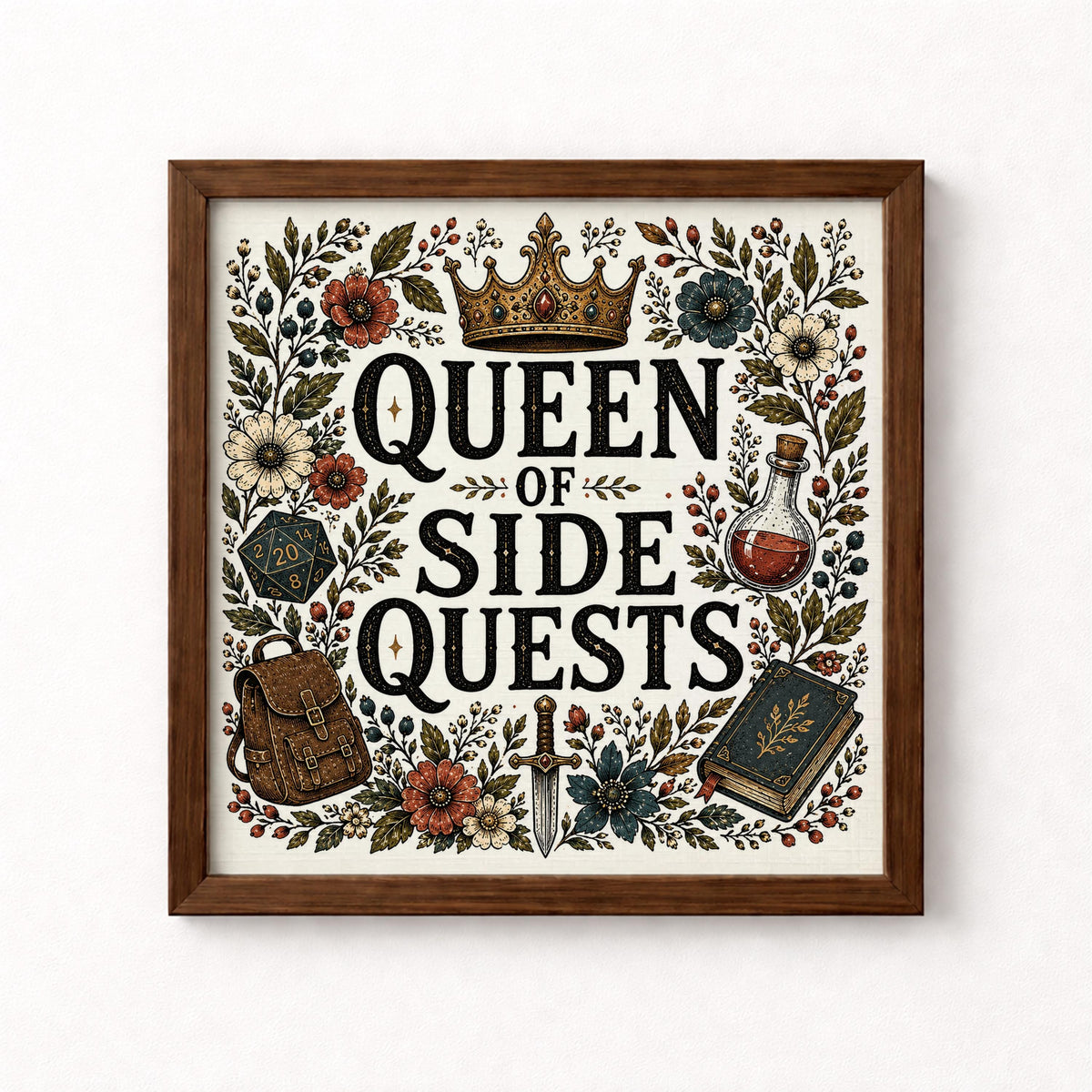 Queen of Side Quests Unframed Art Print