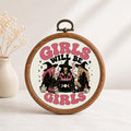 Girls Will Be Girls Witch Faux Embroidery Hoop