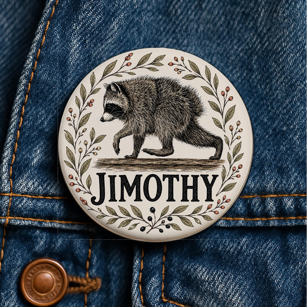 Jimothy Raccoon Button Short Spine Raccoon Pin Seattle Raccoon Famous Trash Panda Button Raccoon Lover Gift Wildlife Pin