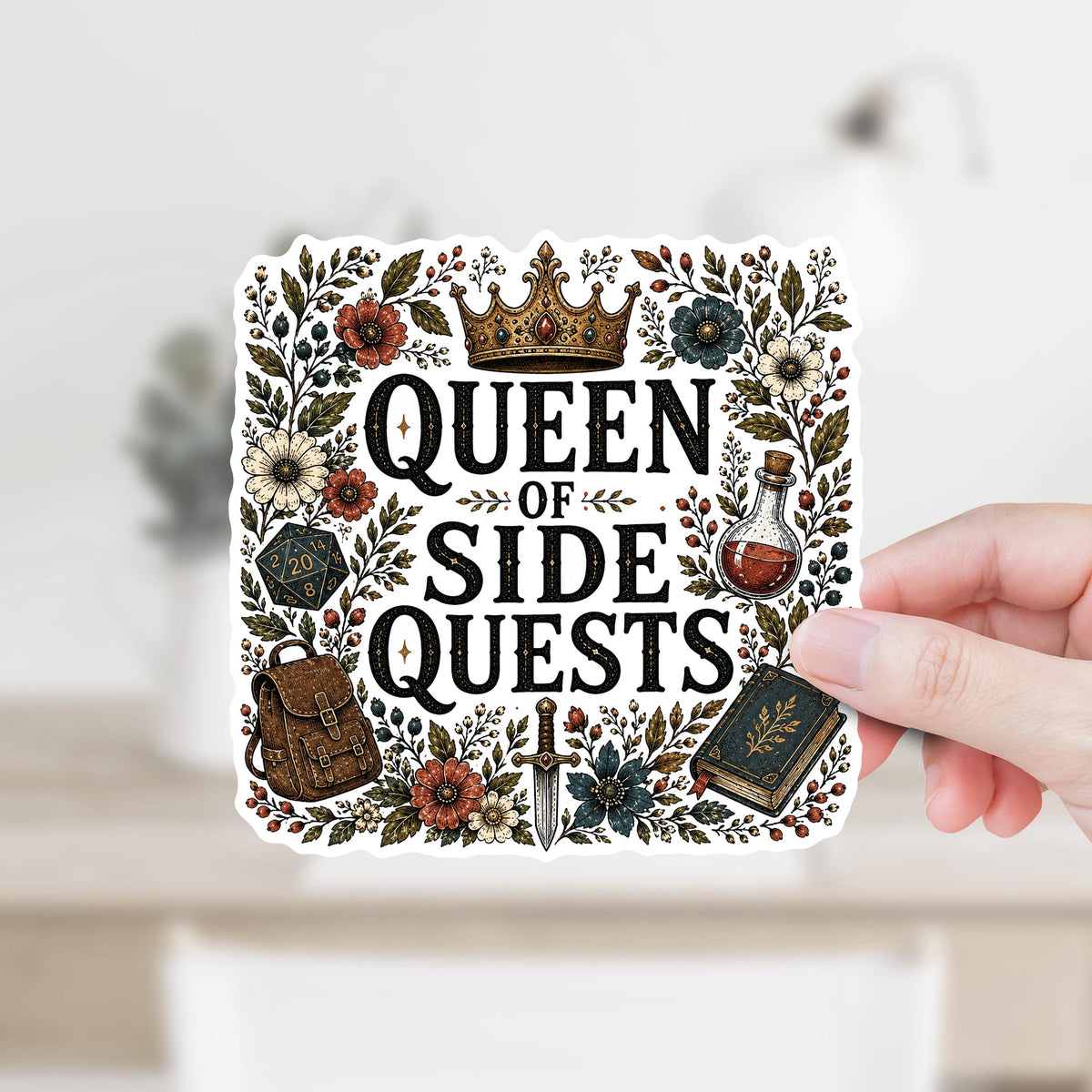 Queen of Side Quests Sticker or Magnet