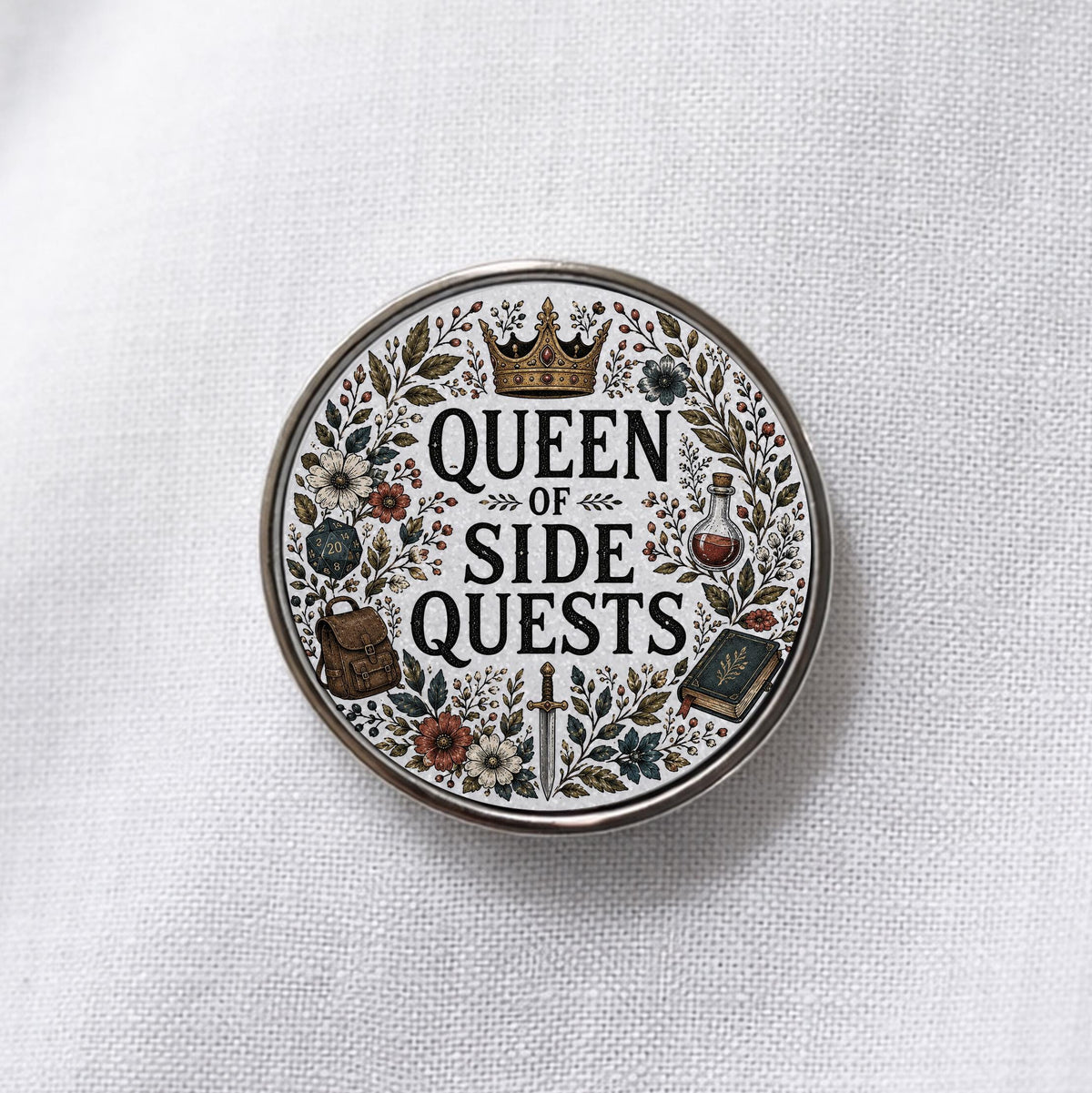 Queen of Side Quests Lapel Pin