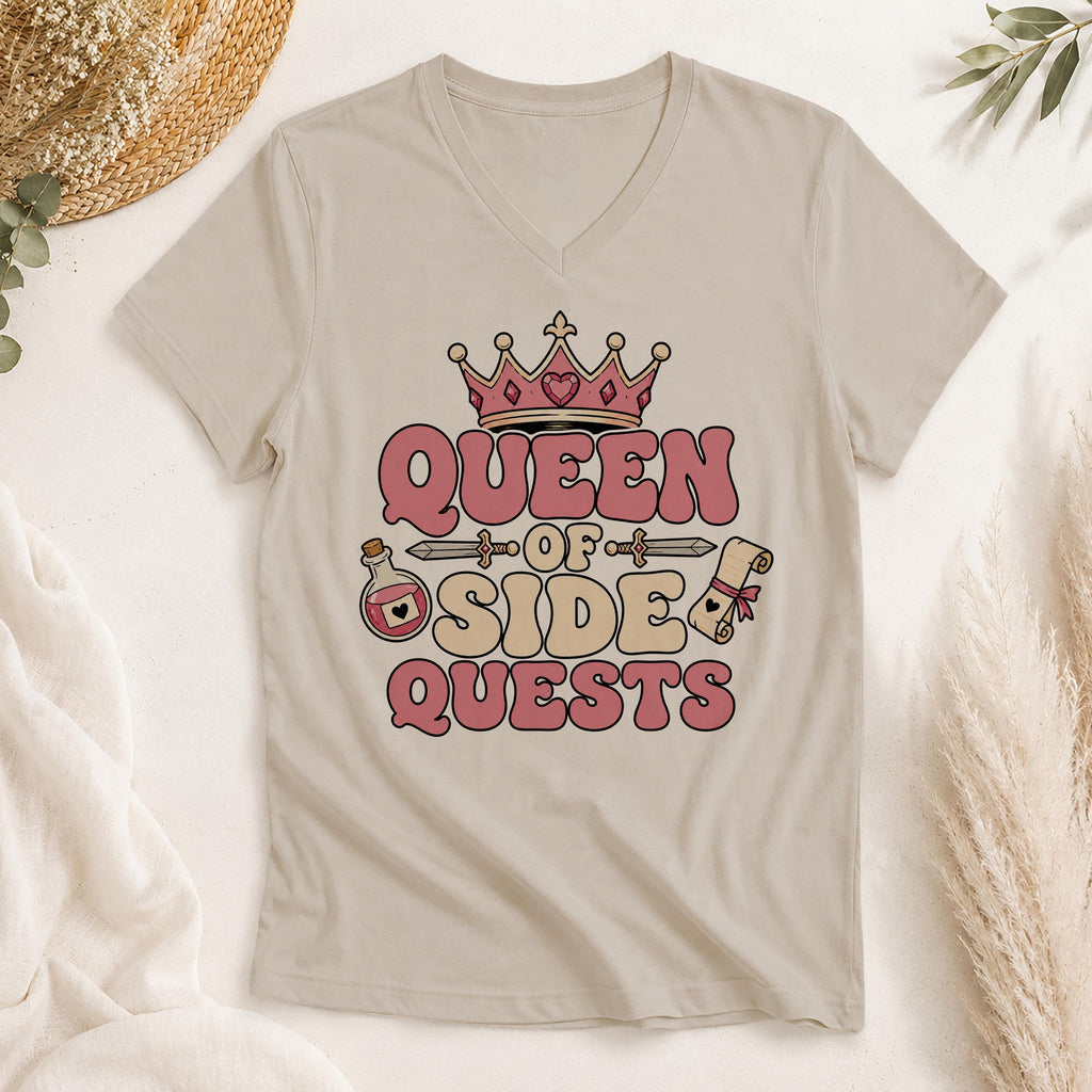 Queen of Side Quests Pink Shirt
