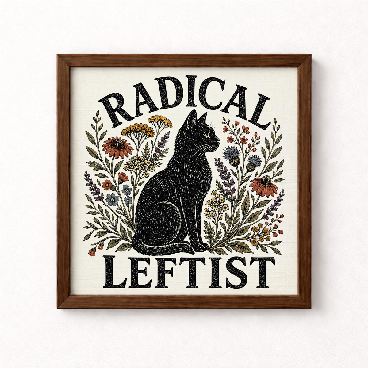Radical Leftist Black Cat Unframed Art Print