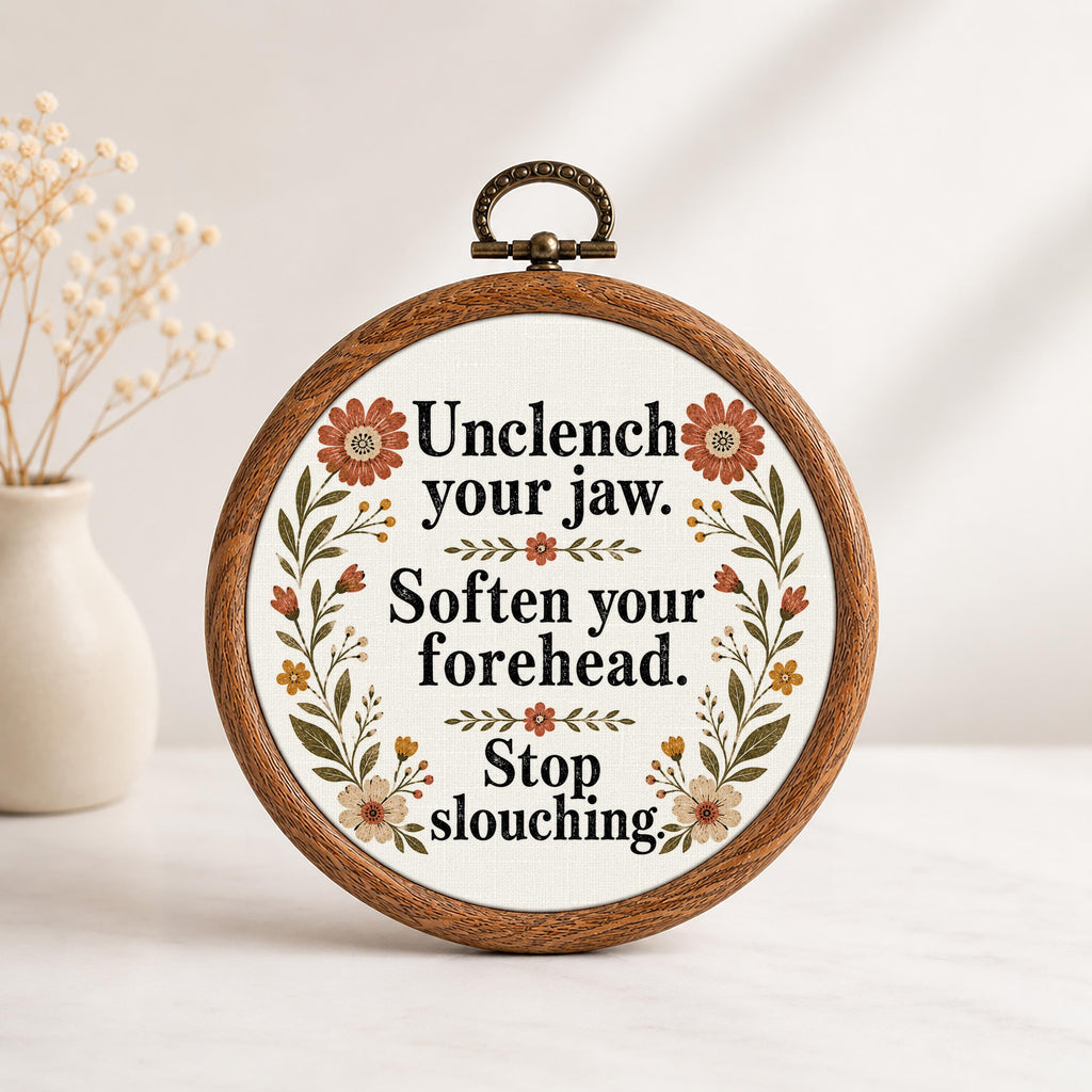 Unclench Your Jaw Faux Embroidery Hoop