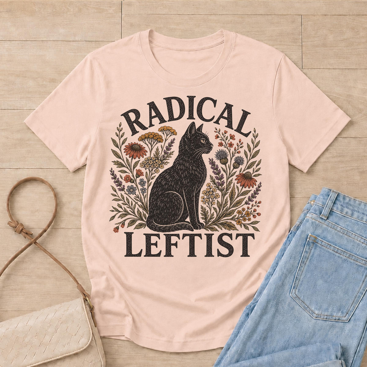 Radical Leftist Black Cat Shirt