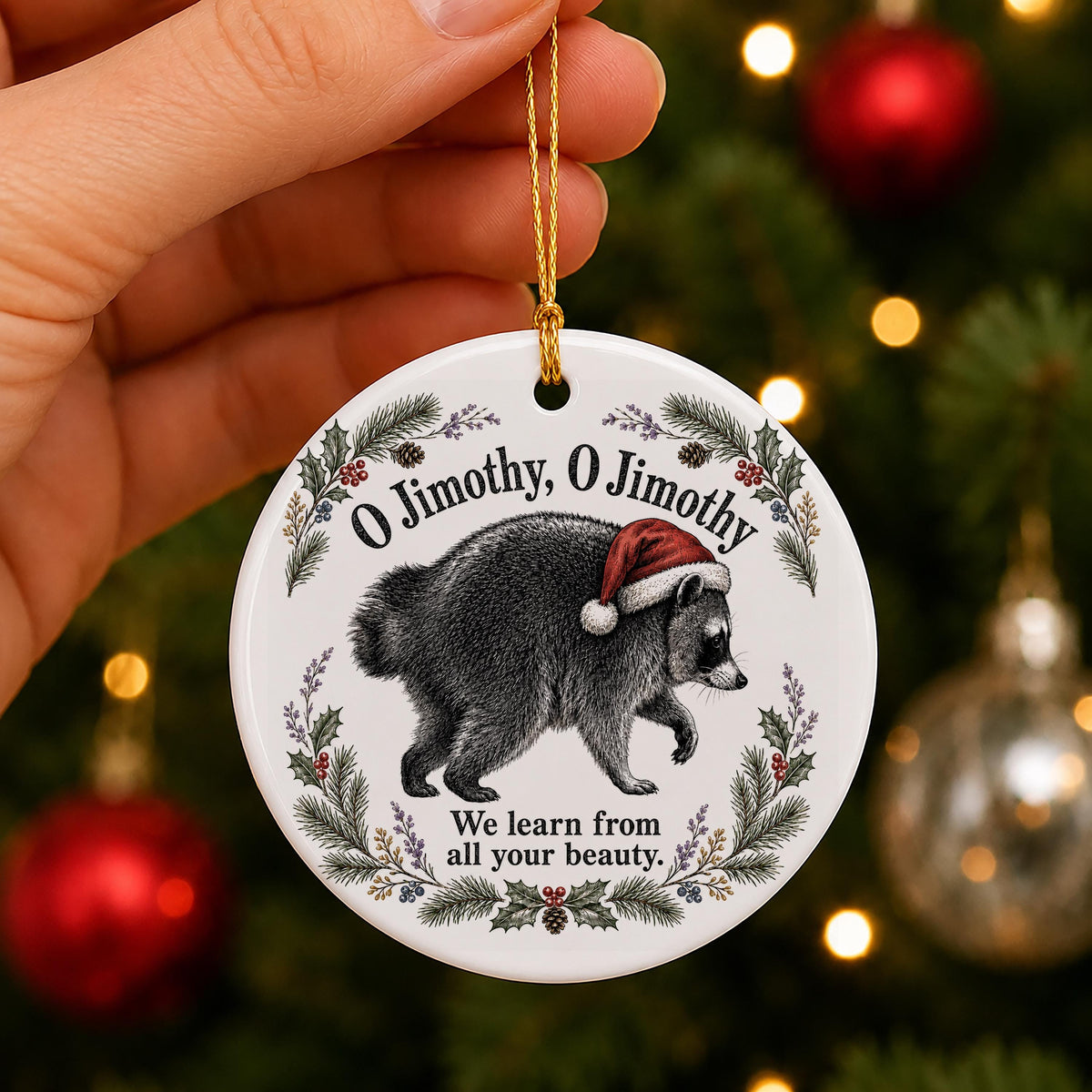 O Jimothy Raccoon Christmas Ornament