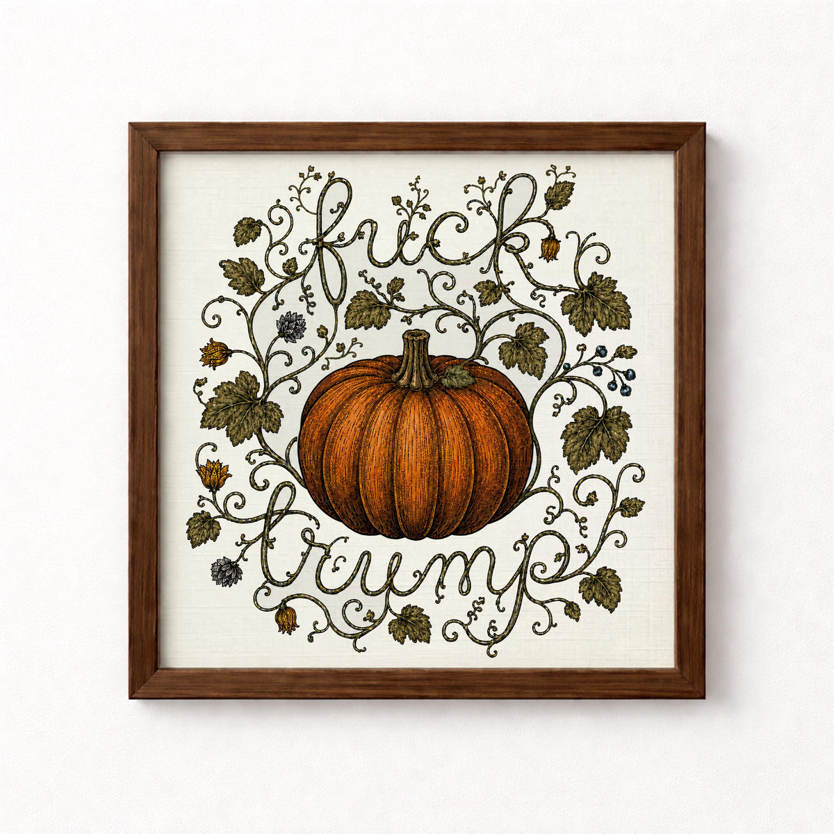 Fuck Trump Pumpkin Unframed Art Print
