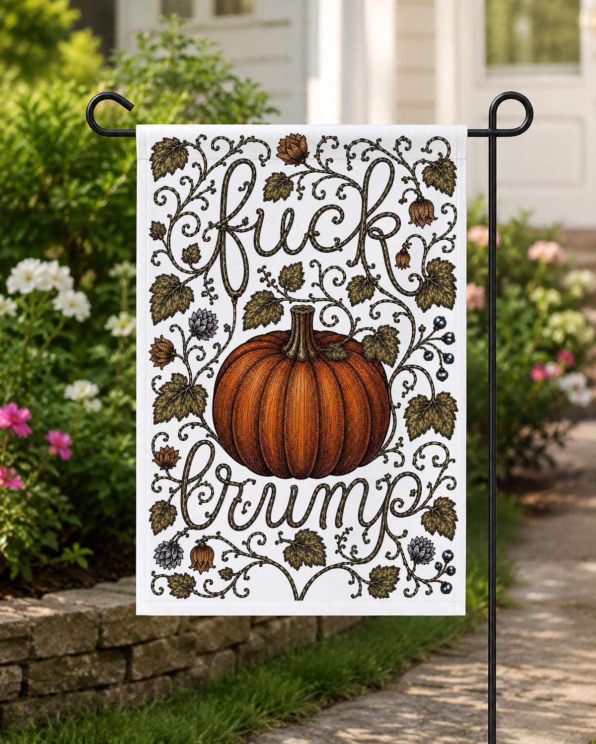 Fuck Trump Pumpkin Garden Flag
