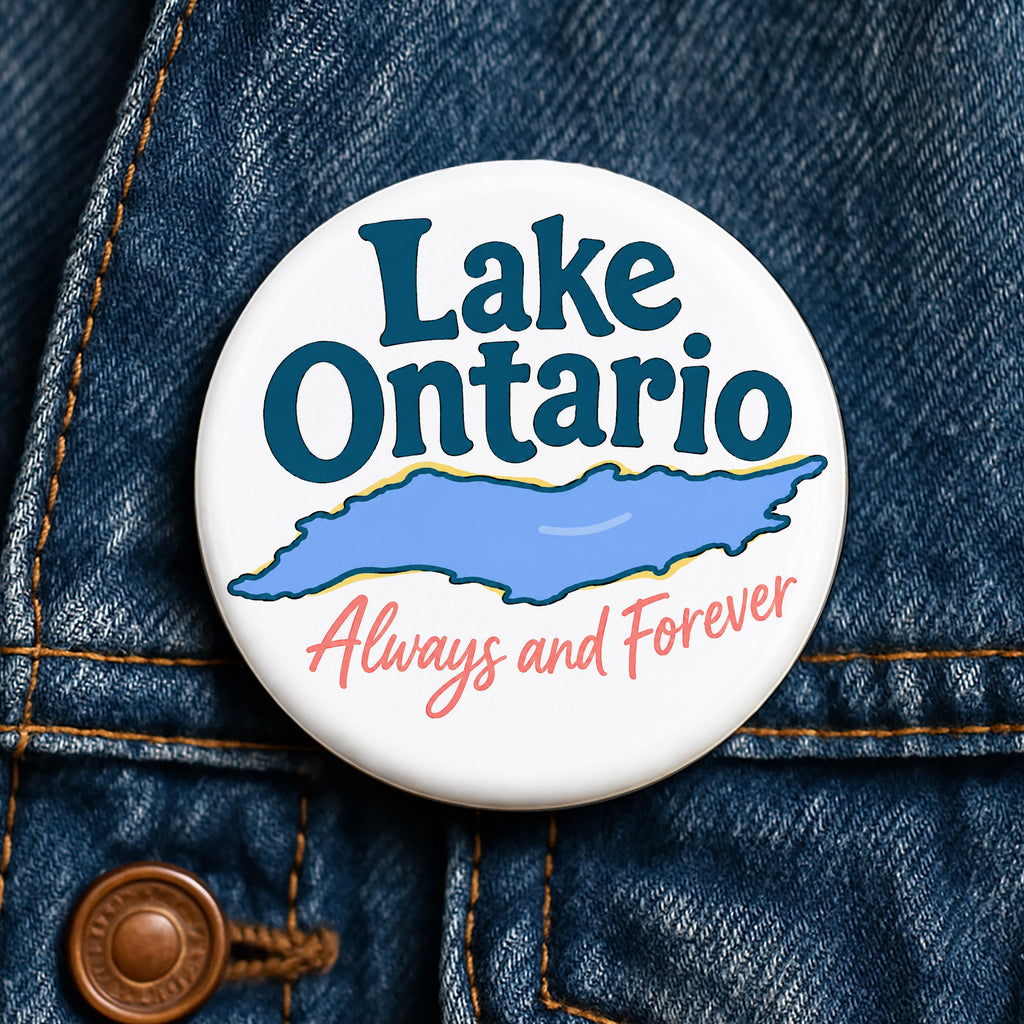 Lake Ontario Always and Forever Button Anti Trump Pin FDT Political Protest Button Great Lakes Canada Resistance Fuck Trump Gift