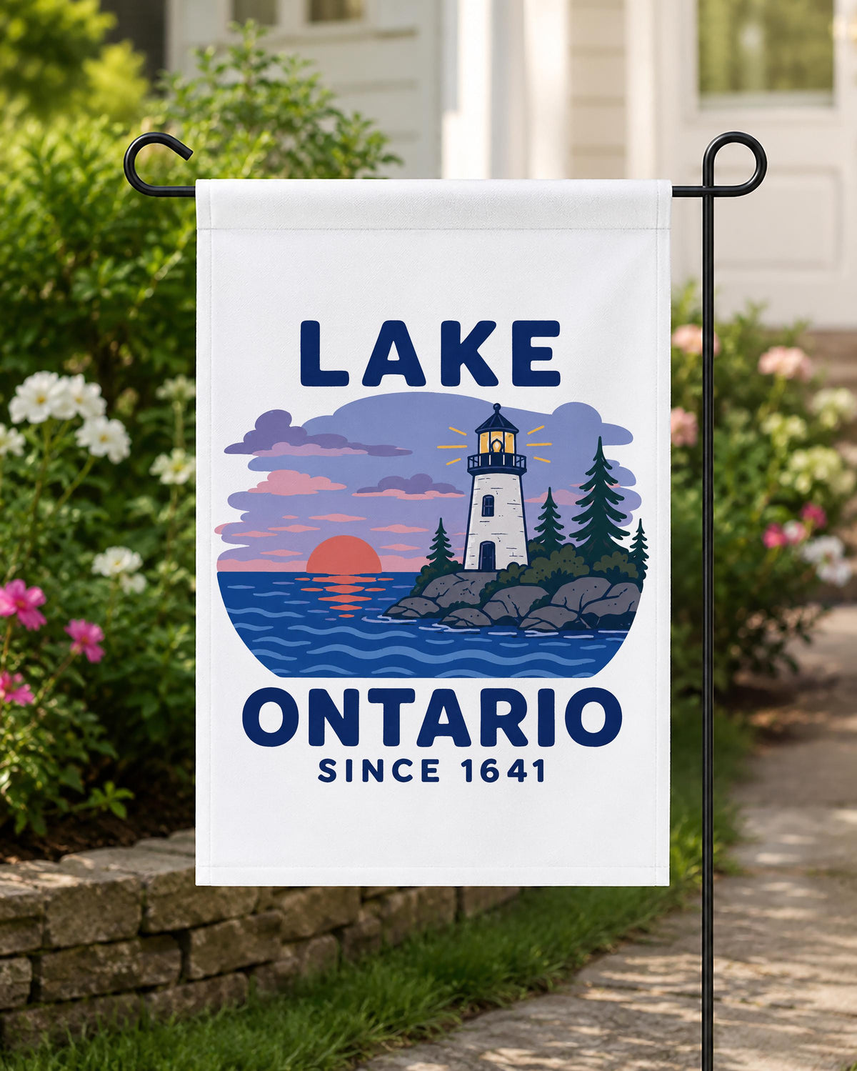 Lake Ontario Since 1641 Garden Flag