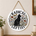 Radical Leftist Black Cat Wall Hanging