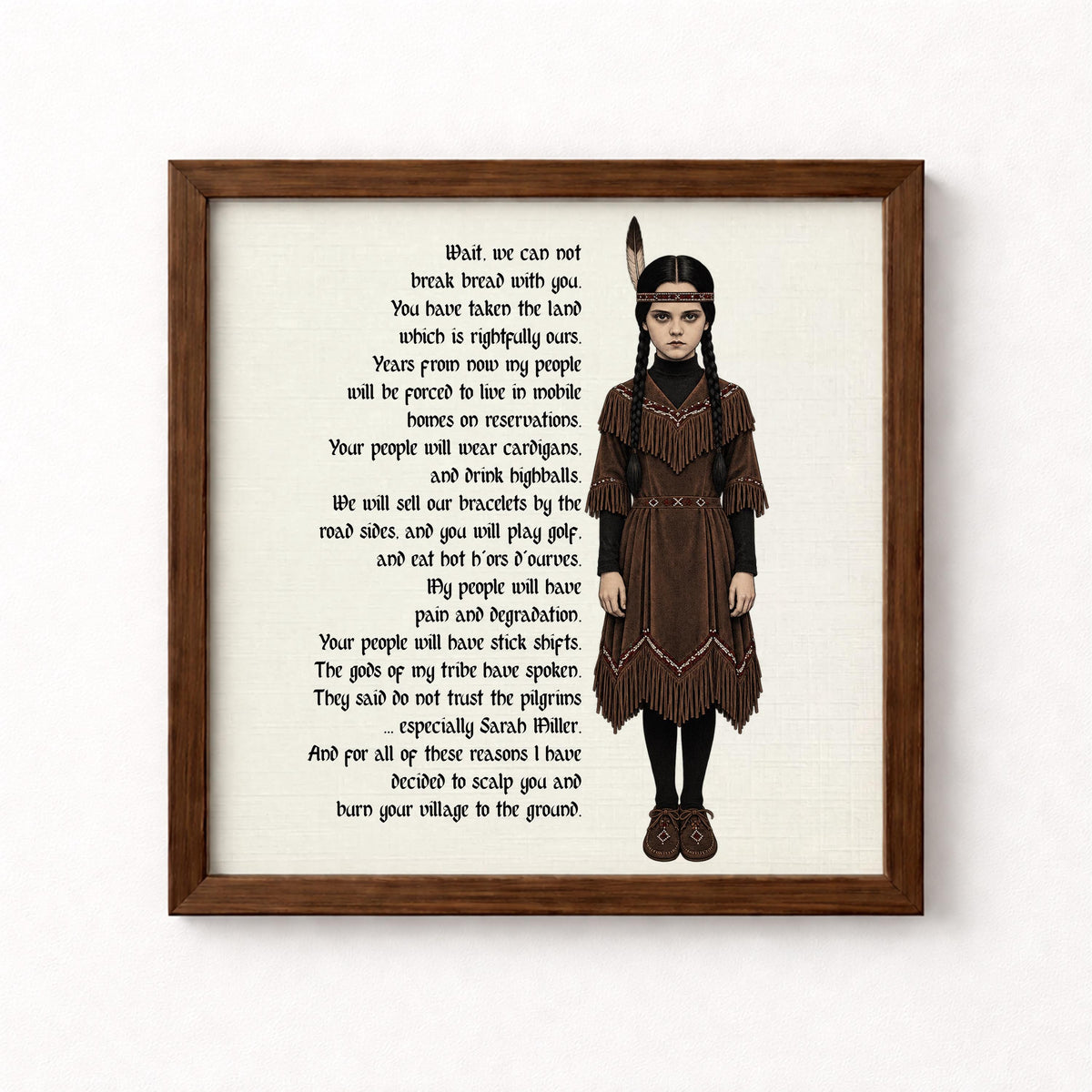 Dark Humor Thanksgiving Unframed Art Print