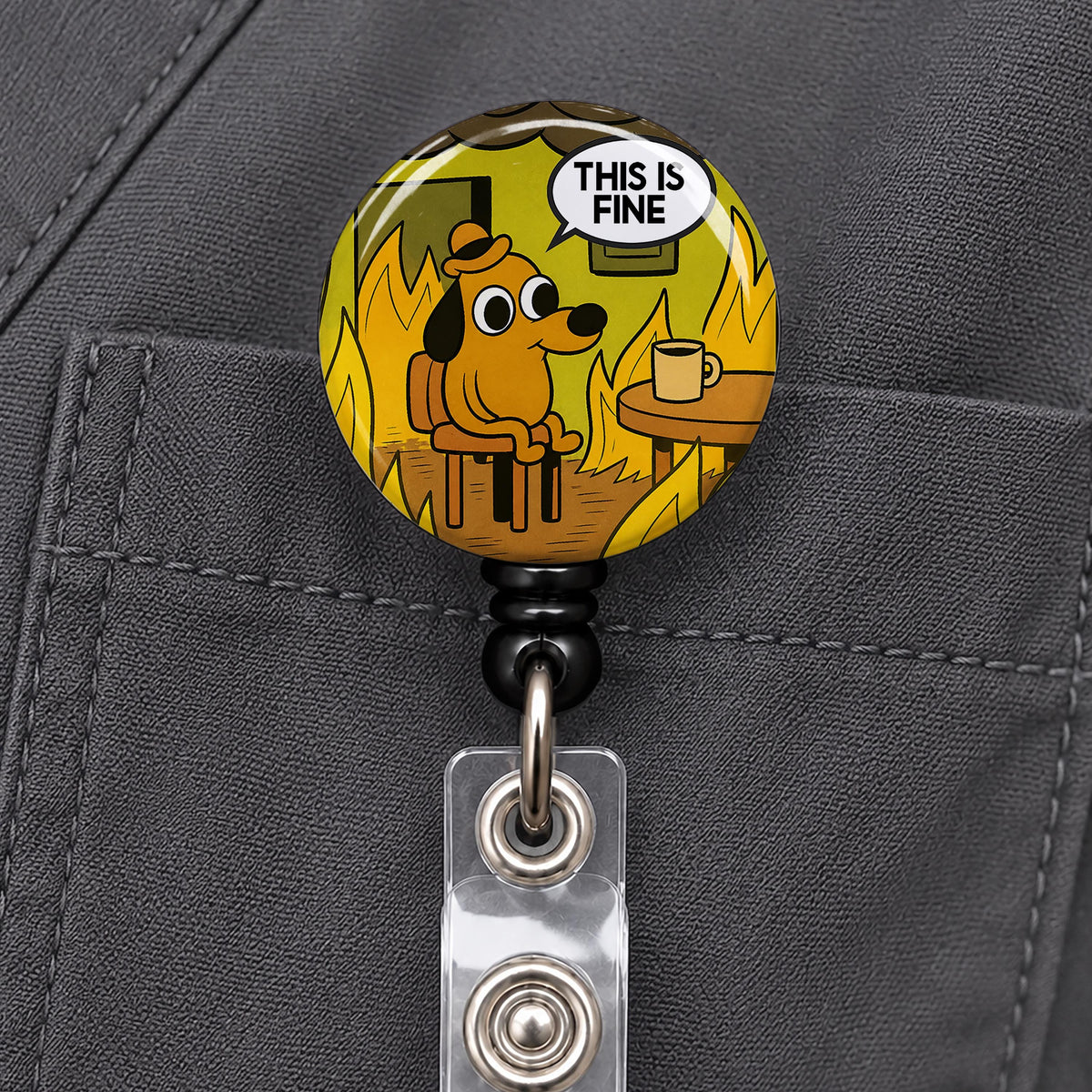 This Is Fine Badge Reel