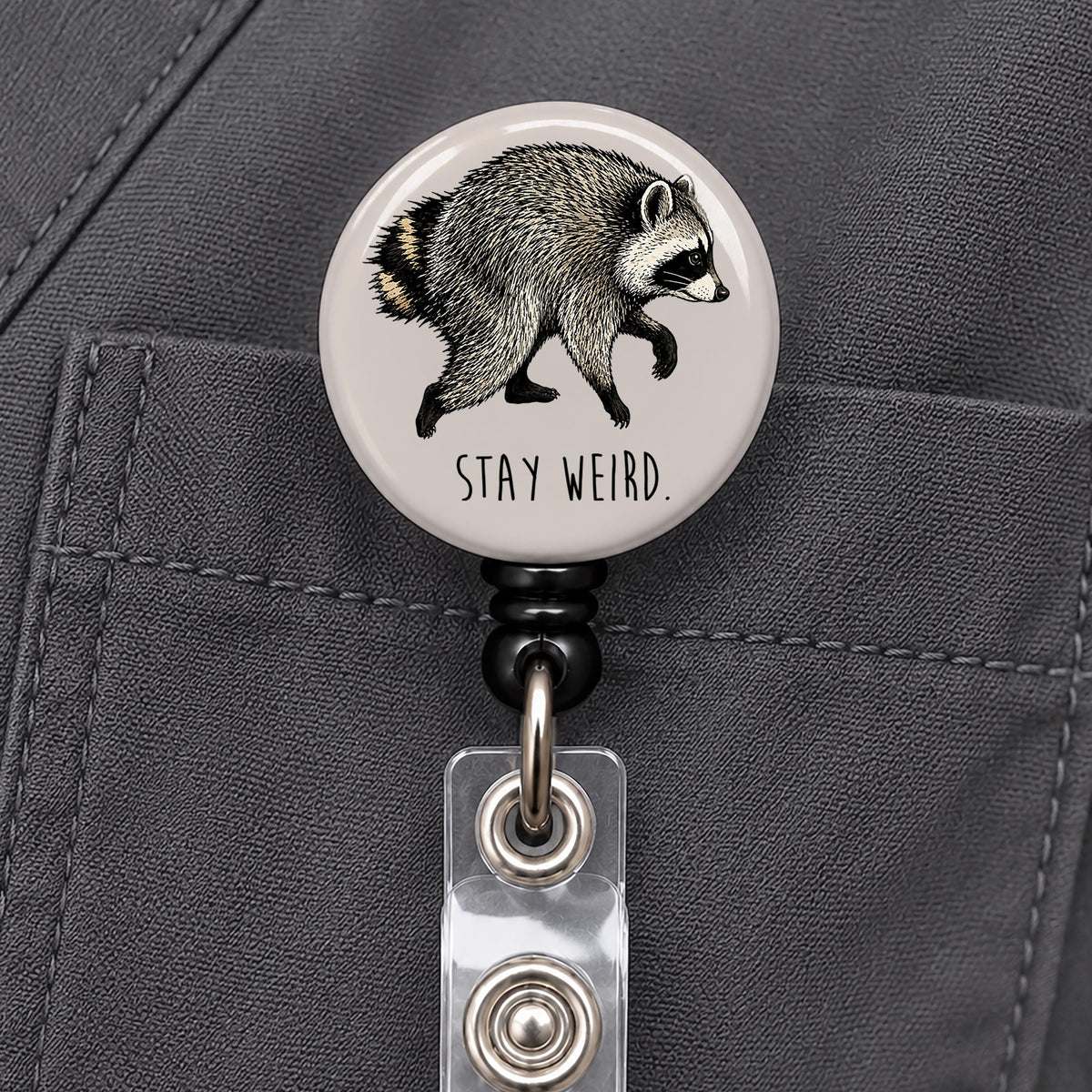 Jimothy Raccoon Badge Reel
